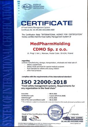 ISO 22000:2018 – SIC